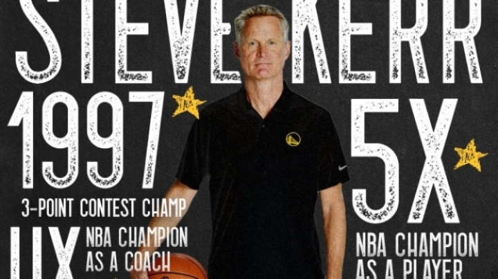 勇士晒科尔辉煌履历：生涯9冠 历史三分最准之人 历史十五大主帅