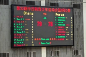 中日韩运动会中国U16男篮79-78险胜韩国队 张懿赵杰21分全队最高