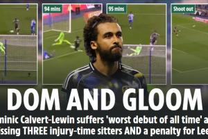 逆天首秀！勒温连续3次离谱错失良机+失点，利兹联爆冷不敌谢周三