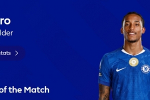 首开记录！英超官方：若昂-佩德罗当选切尔西2-0富勒姆全场最佳