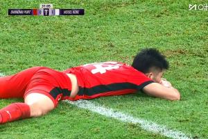 再错失良机！古斯塔沃倒钩，李圣龙头球接力攻门被扑，海港仍落后